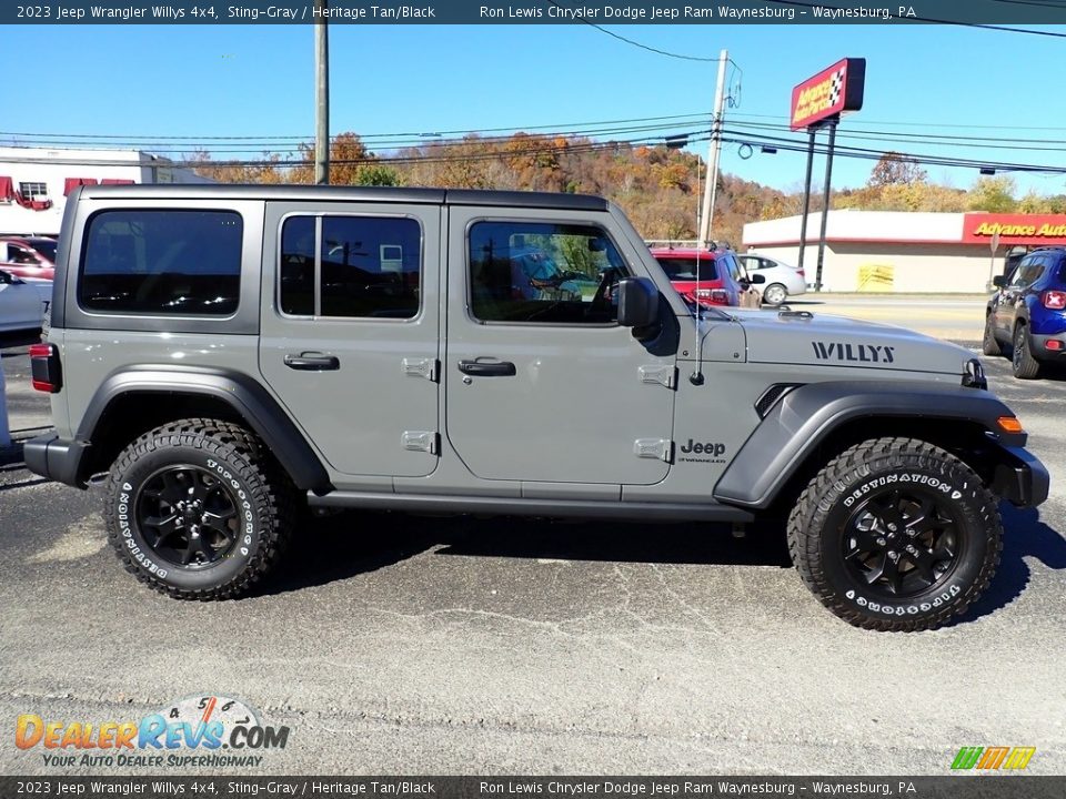 2023 Jeep Wrangler Willys 4x4 Sting-Gray / Heritage Tan/Black Photo #7