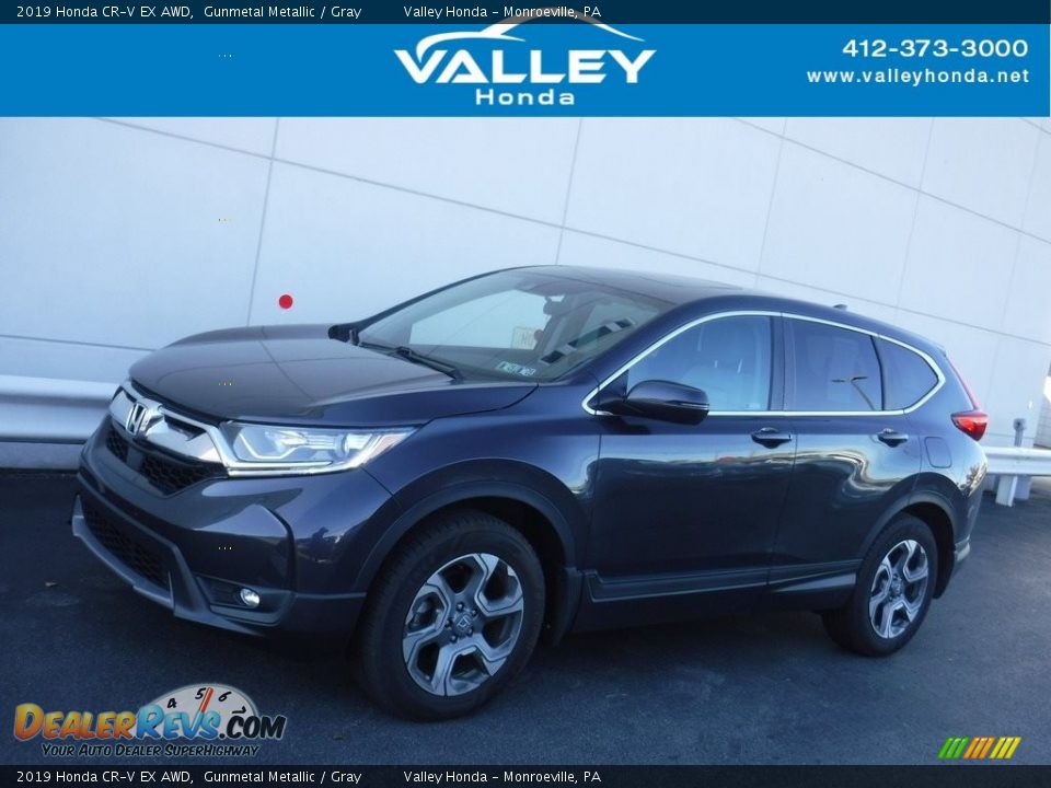 2019 Honda CR-V EX AWD Gunmetal Metallic / Gray Photo #1