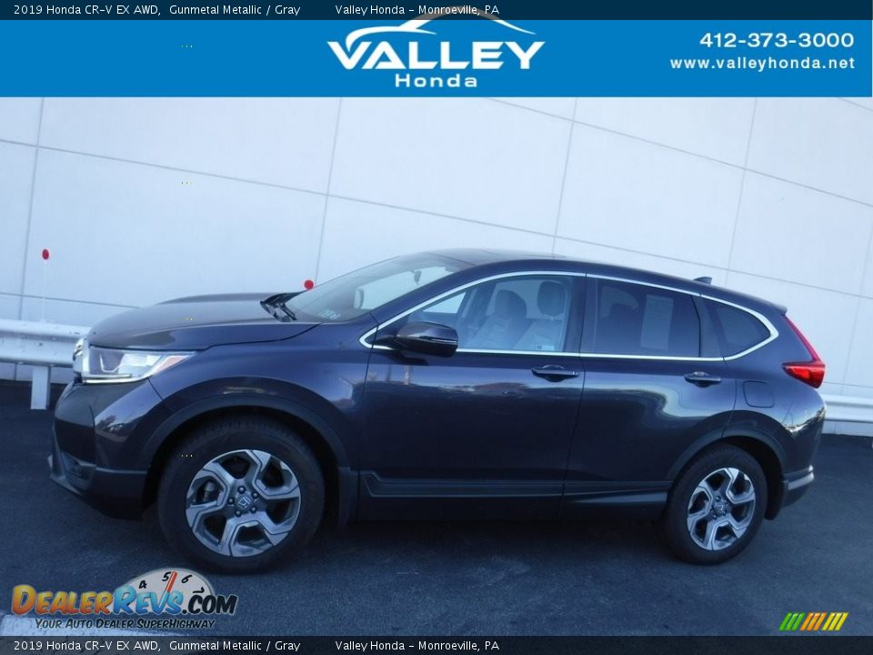 2019 Honda CR-V EX AWD Gunmetal Metallic / Gray Photo #2