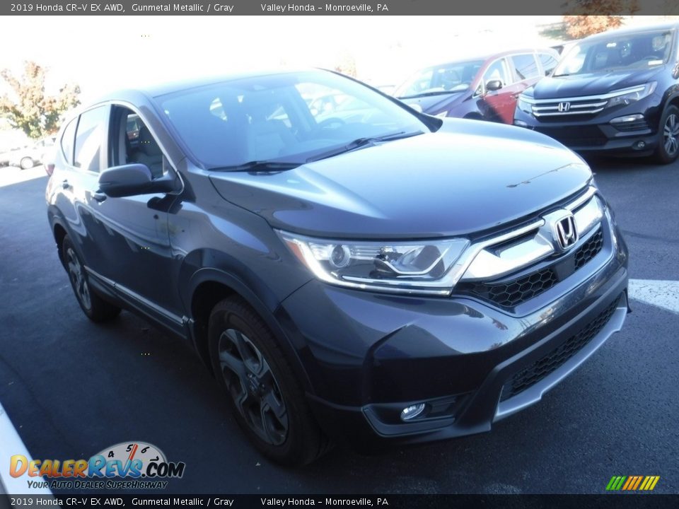 2019 Honda CR-V EX AWD Gunmetal Metallic / Gray Photo #6