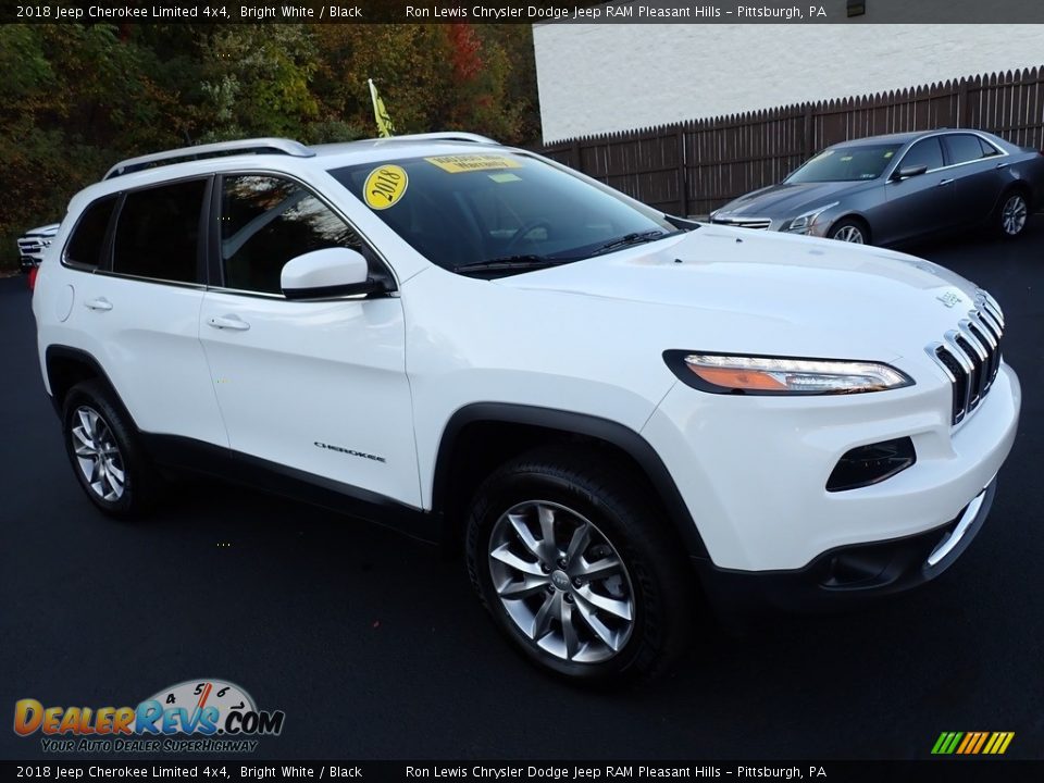 2018 Jeep Cherokee Limited 4x4 Bright White / Black Photo #8