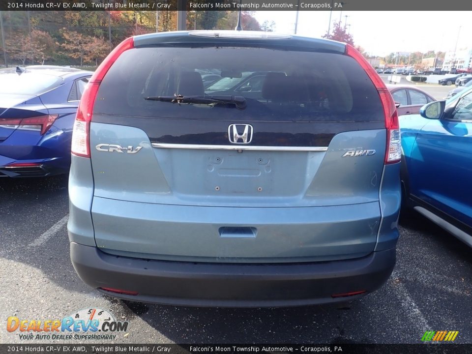 2014 Honda CR-V EX AWD Twilight Blue Metallic / Gray Photo #3