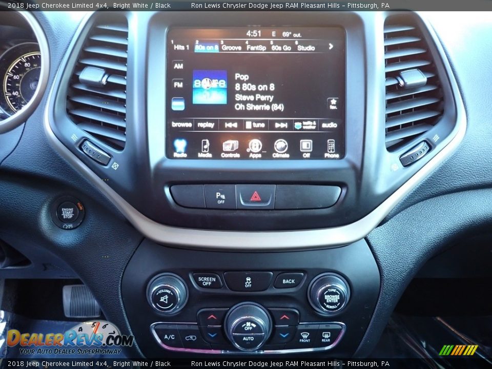 2018 Jeep Cherokee Limited 4x4 Bright White / Black Photo #19