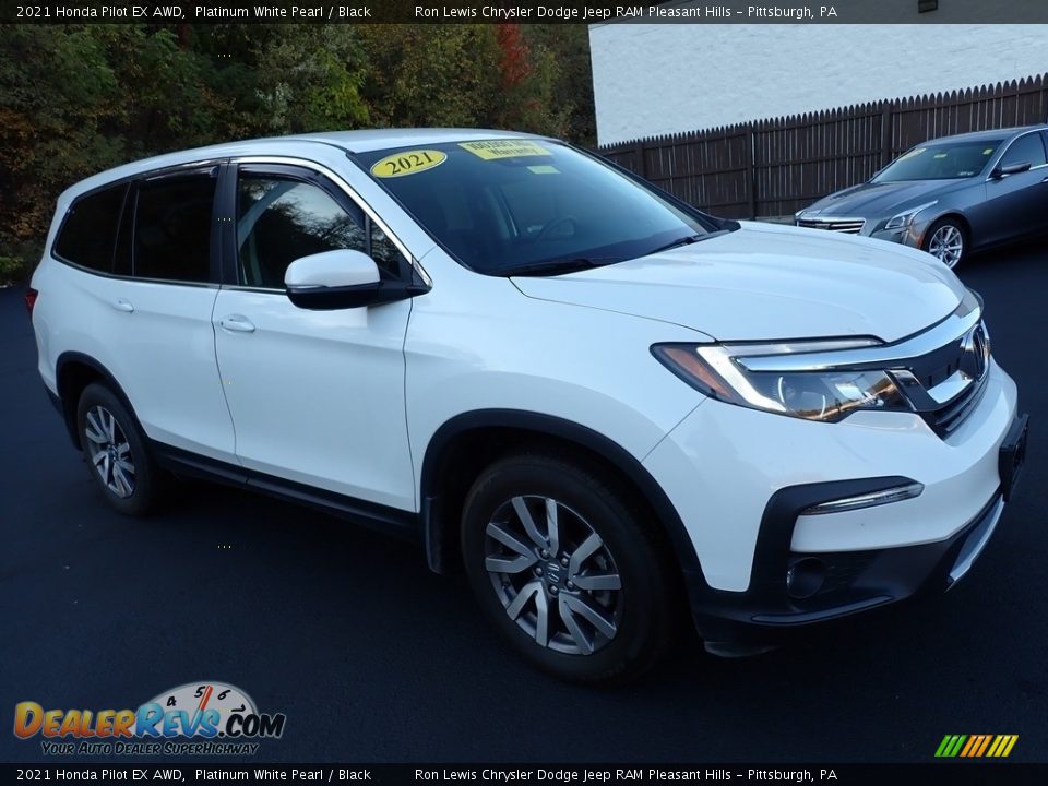 2021 Honda Pilot EX AWD Platinum White Pearl / Black Photo #8