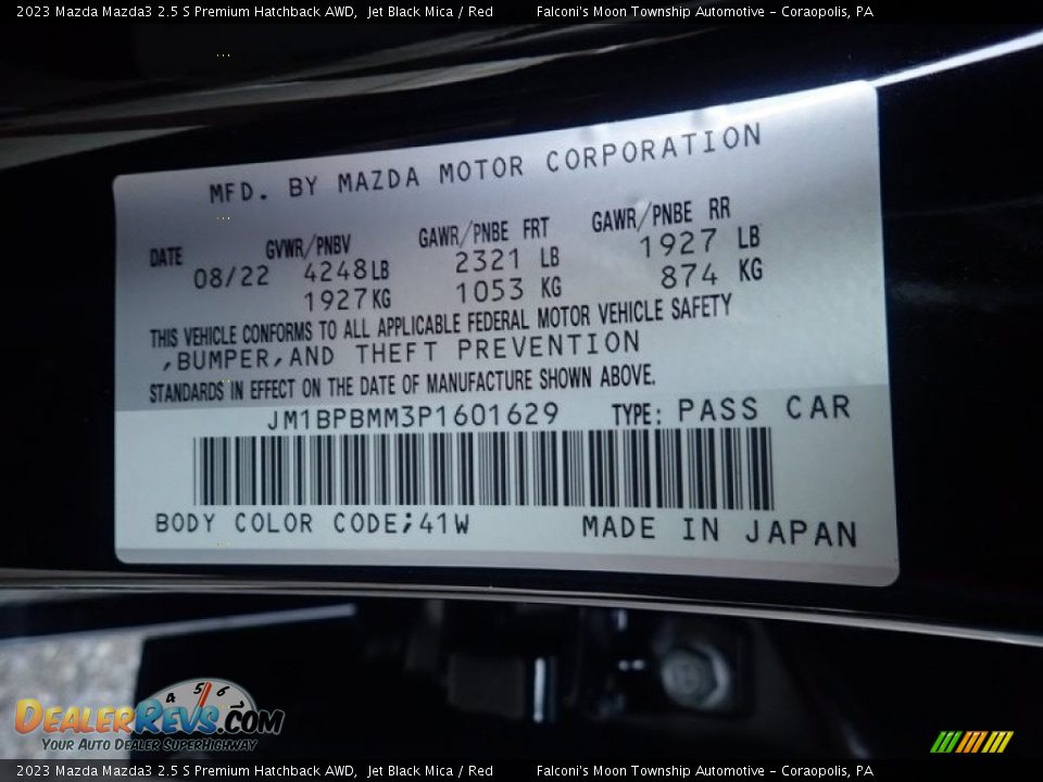 2023 Mazda Mazda3 2.5 S Premium Hatchback AWD Jet Black Mica / Red Photo #18