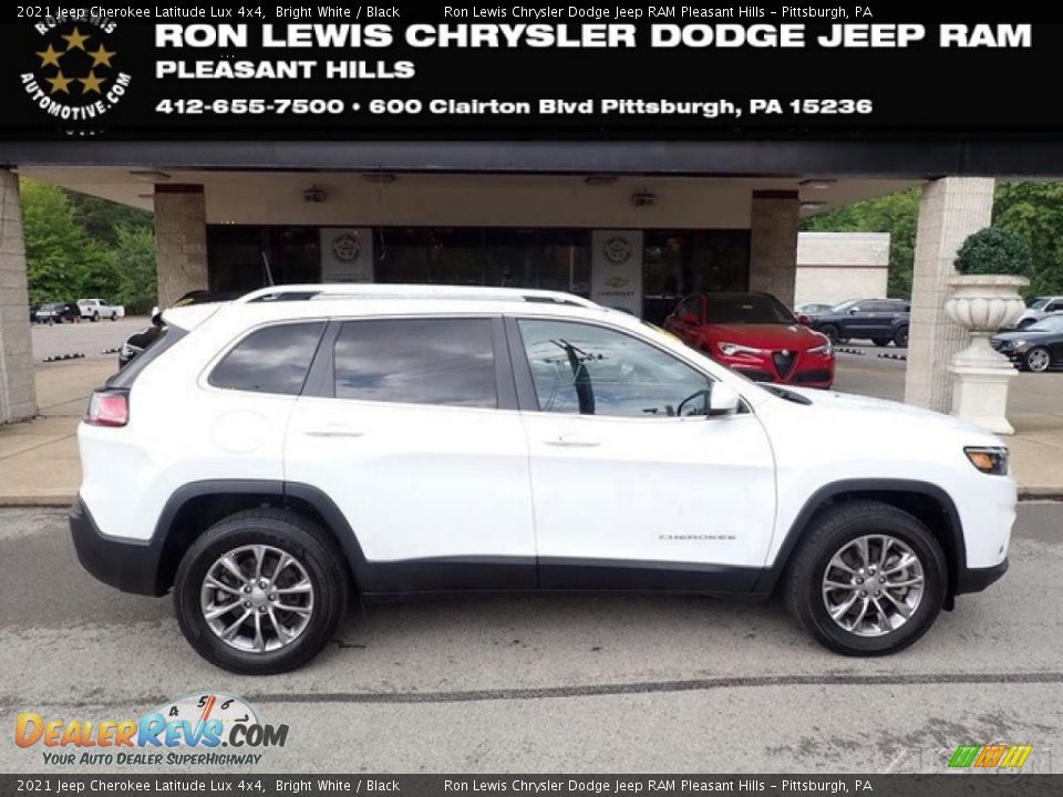 2021 Jeep Cherokee Latitude Lux 4x4 Bright White / Black Photo #1