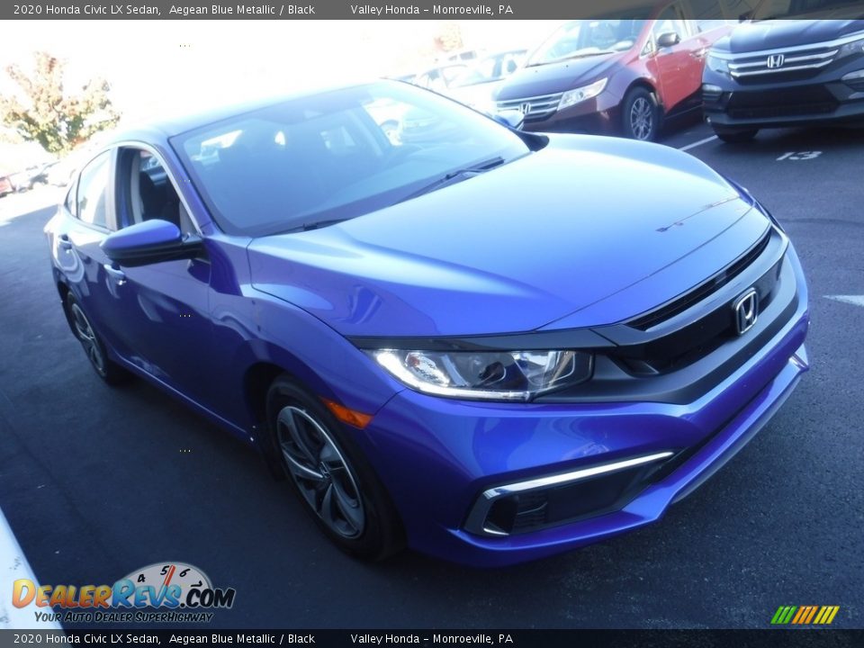 2020 Honda Civic LX Sedan Aegean Blue Metallic / Black Photo #5