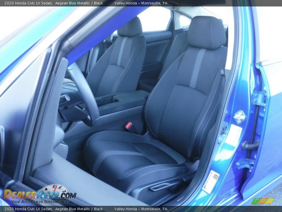 2020 Honda Civic LX Sedan Aegean Blue Metallic / Black Photo #12