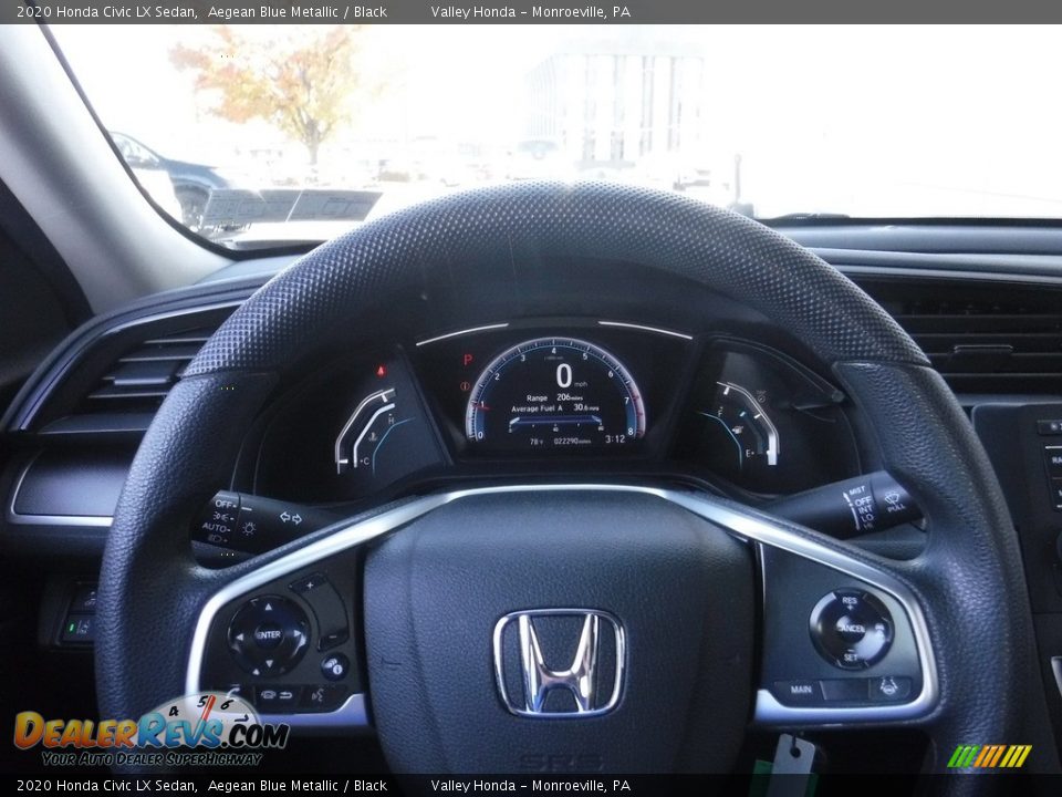 2020 Honda Civic LX Sedan Aegean Blue Metallic / Black Photo #19