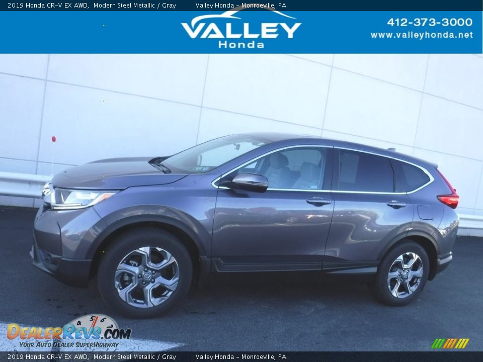 2019 Honda CR-V EX AWD Modern Steel Metallic / Gray Photo #2