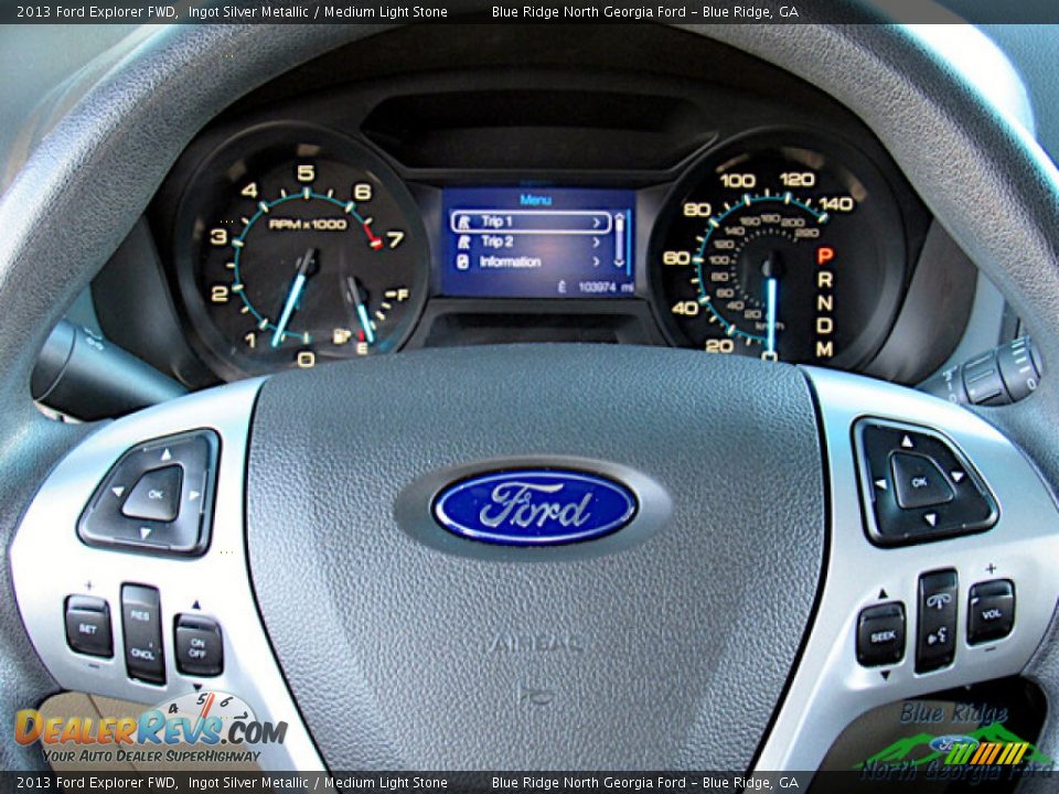 2013 Ford Explorer FWD Ingot Silver Metallic / Medium Light Stone Photo #18