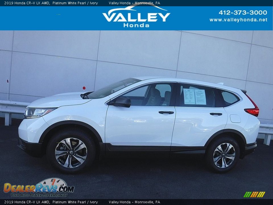 2019 Honda CR-V LX AWD Platinum White Pearl / Ivory Photo #2