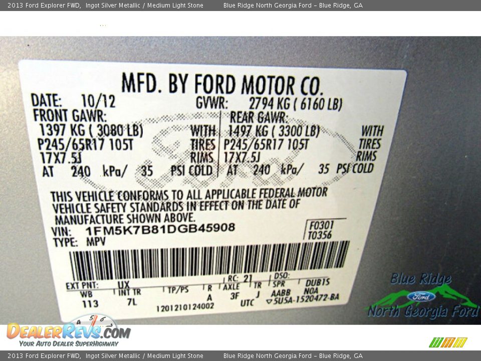 2013 Ford Explorer FWD Ingot Silver Metallic / Medium Light Stone Photo #24