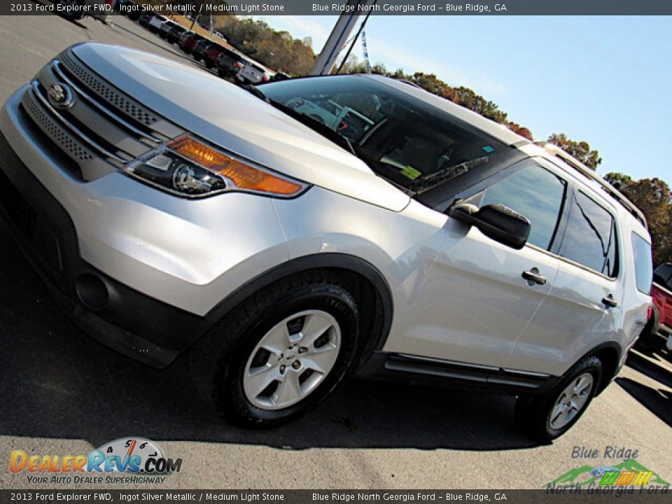 2013 Ford Explorer FWD Ingot Silver Metallic / Medium Light Stone Photo #25