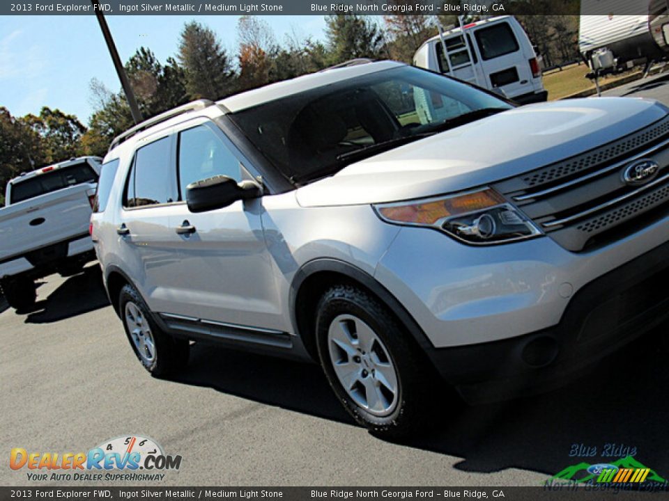 2013 Ford Explorer FWD Ingot Silver Metallic / Medium Light Stone Photo #26