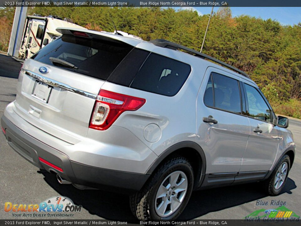 2013 Ford Explorer FWD Ingot Silver Metallic / Medium Light Stone Photo #27