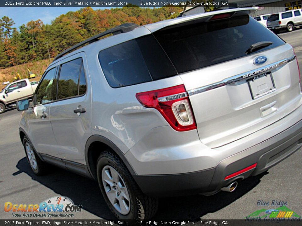 2013 Ford Explorer FWD Ingot Silver Metallic / Medium Light Stone Photo #28