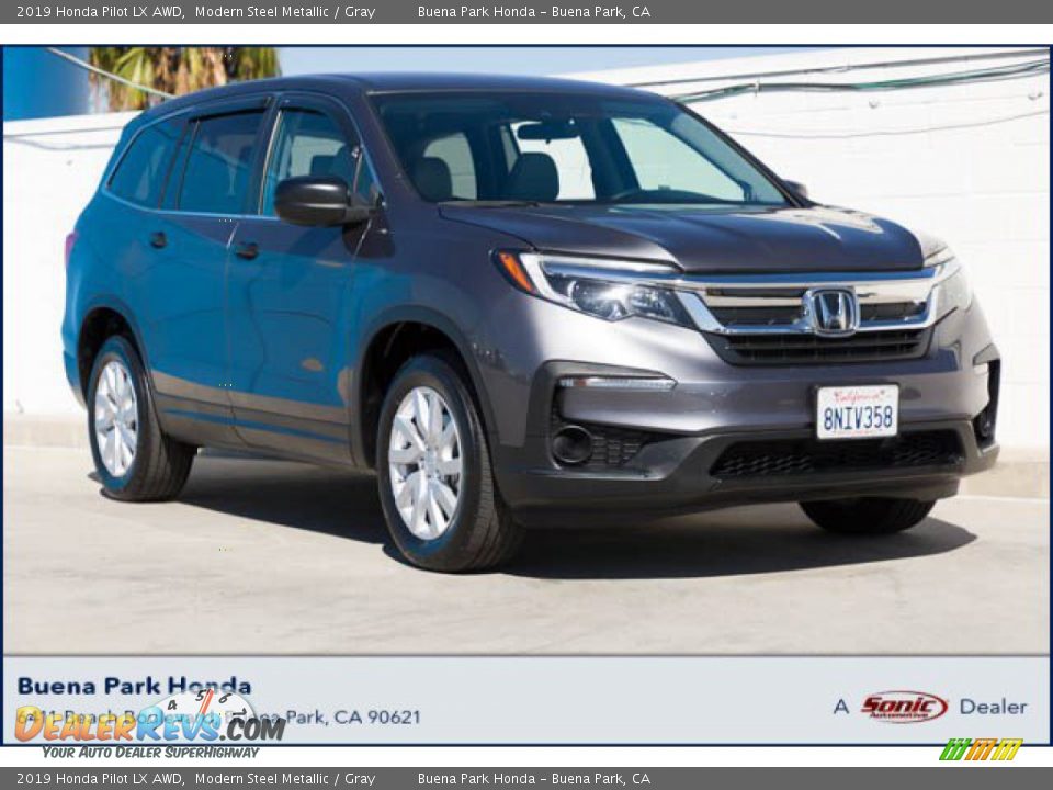 2019 Honda Pilot LX AWD Modern Steel Metallic / Gray Photo #1