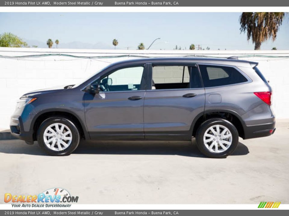 2019 Honda Pilot LX AWD Modern Steel Metallic / Gray Photo #8