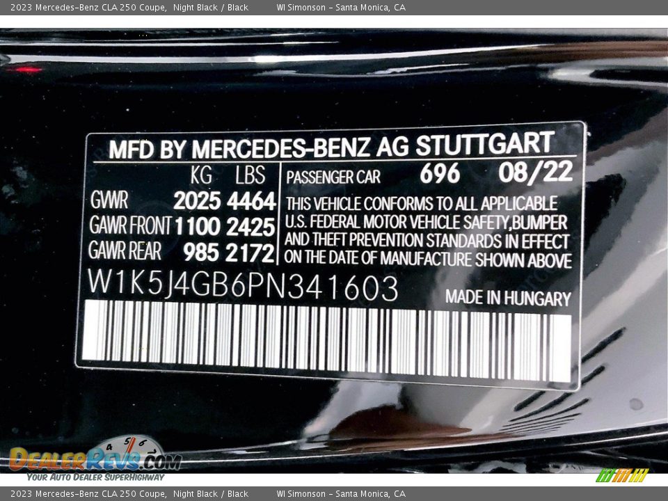 2023 Mercedes-Benz CLA 250 Coupe Night Black / Black Photo #11