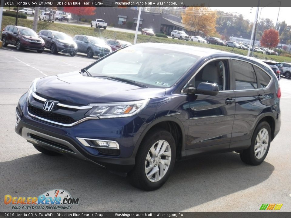 2016 Honda CR-V EX AWD Obsidian Blue Pearl / Gray Photo #5