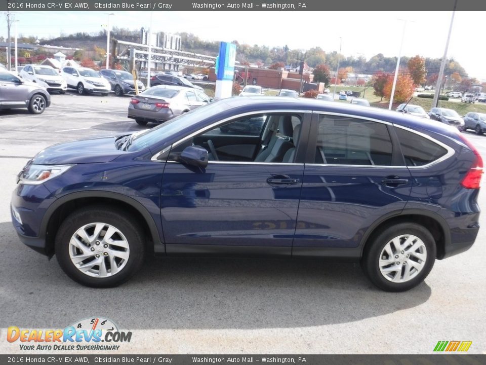 2016 Honda CR-V EX AWD Obsidian Blue Pearl / Gray Photo #6