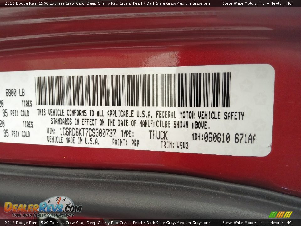 2012 Dodge Ram 1500 Express Crew Cab Deep Cherry Red Crystal Pearl / Dark Slate Gray/Medium Graystone Photo #30