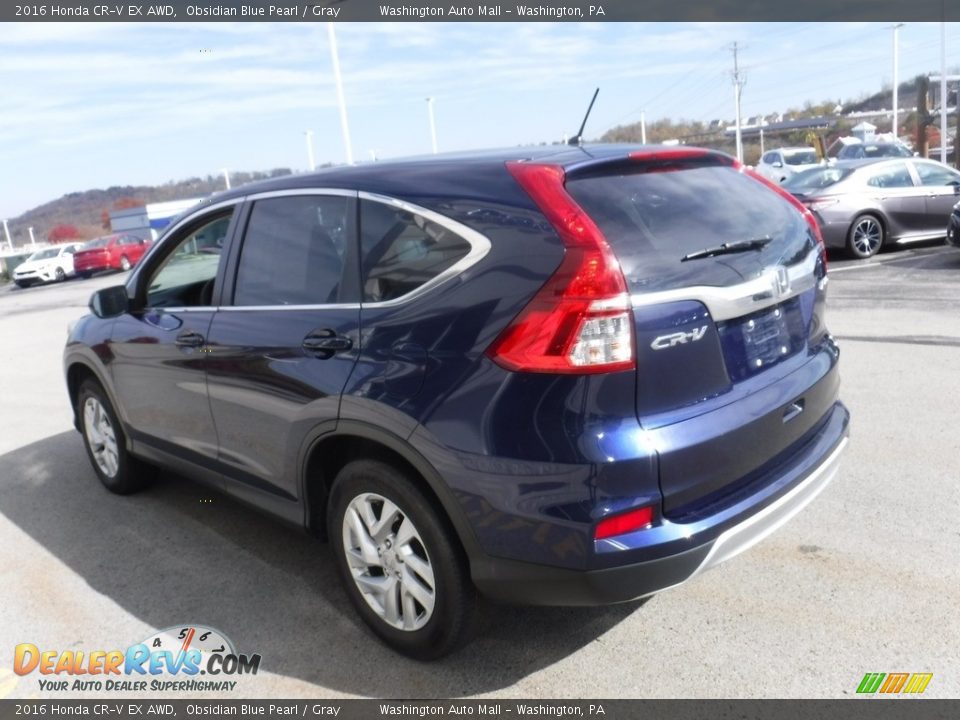 2016 Honda CR-V EX AWD Obsidian Blue Pearl / Gray Photo #7