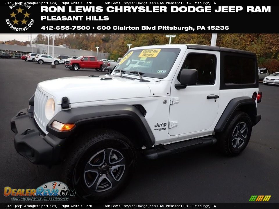 2020 Jeep Wrangler Sport 4x4 Bright White / Black Photo #1