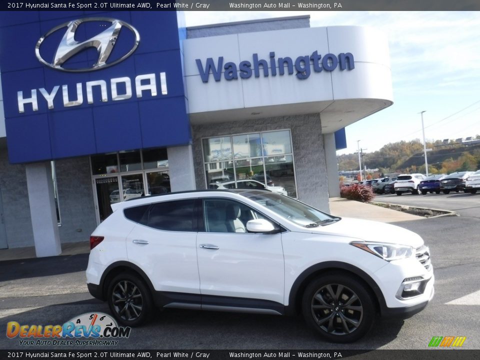 2017 Hyundai Santa Fe Sport 2.0T Ulitimate AWD Pearl White / Gray Photo #2