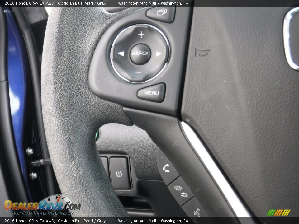 2016 Honda CR-V EX AWD Obsidian Blue Pearl / Gray Photo #26