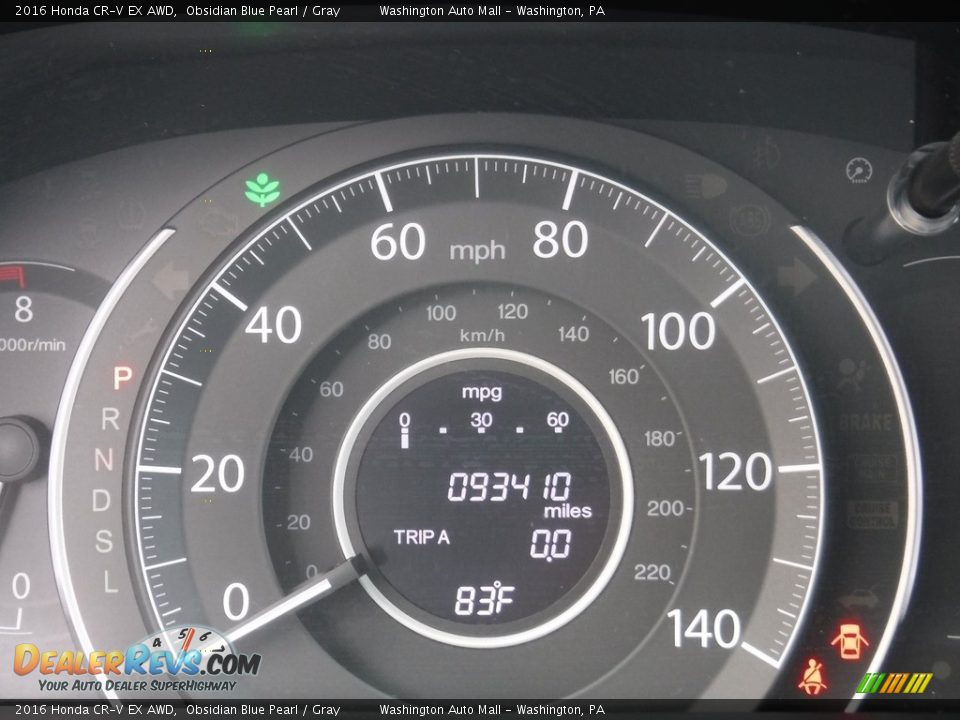 2016 Honda CR-V EX AWD Obsidian Blue Pearl / Gray Photo #33