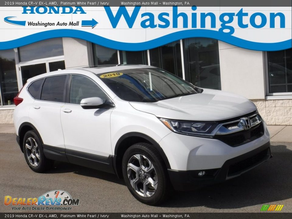 2019 Honda CR-V EX-L AWD Platinum White Pearl / Ivory Photo #1