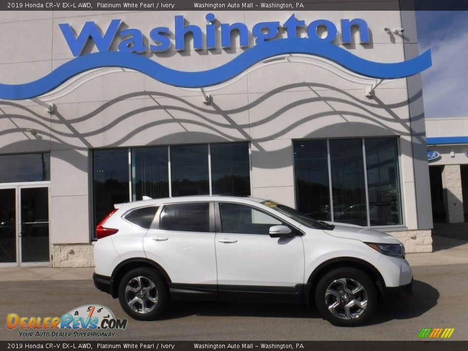 2019 Honda CR-V EX-L AWD Platinum White Pearl / Ivory Photo #2