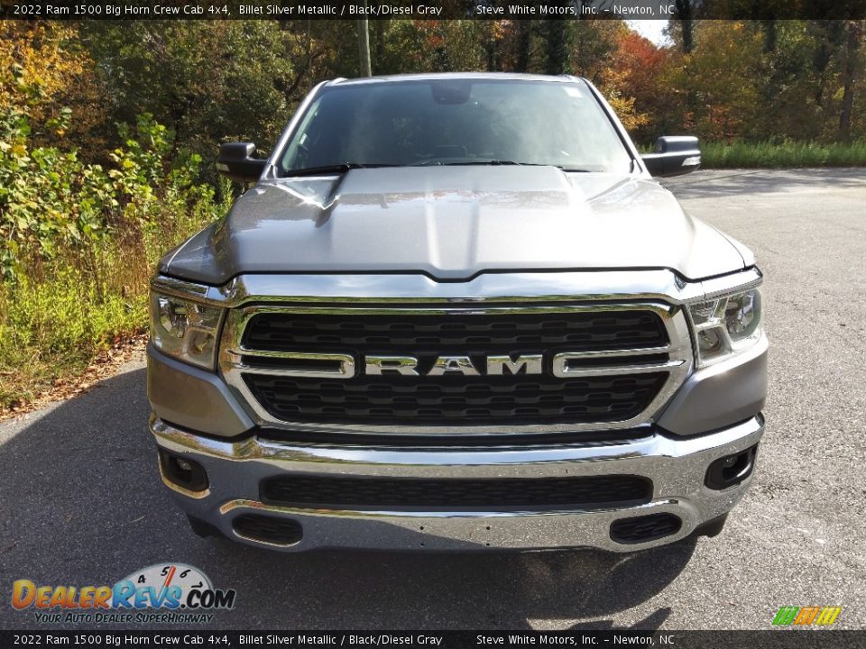 2022 Ram 1500 Big Horn Crew Cab 4x4 Billet Silver Metallic / Black/Diesel Gray Photo #3