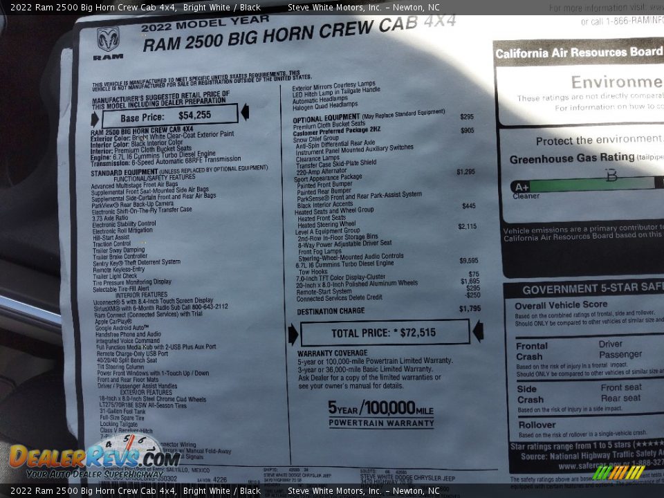 2022 Ram 2500 Big Horn Crew Cab 4x4 Bright White / Black Photo #30
