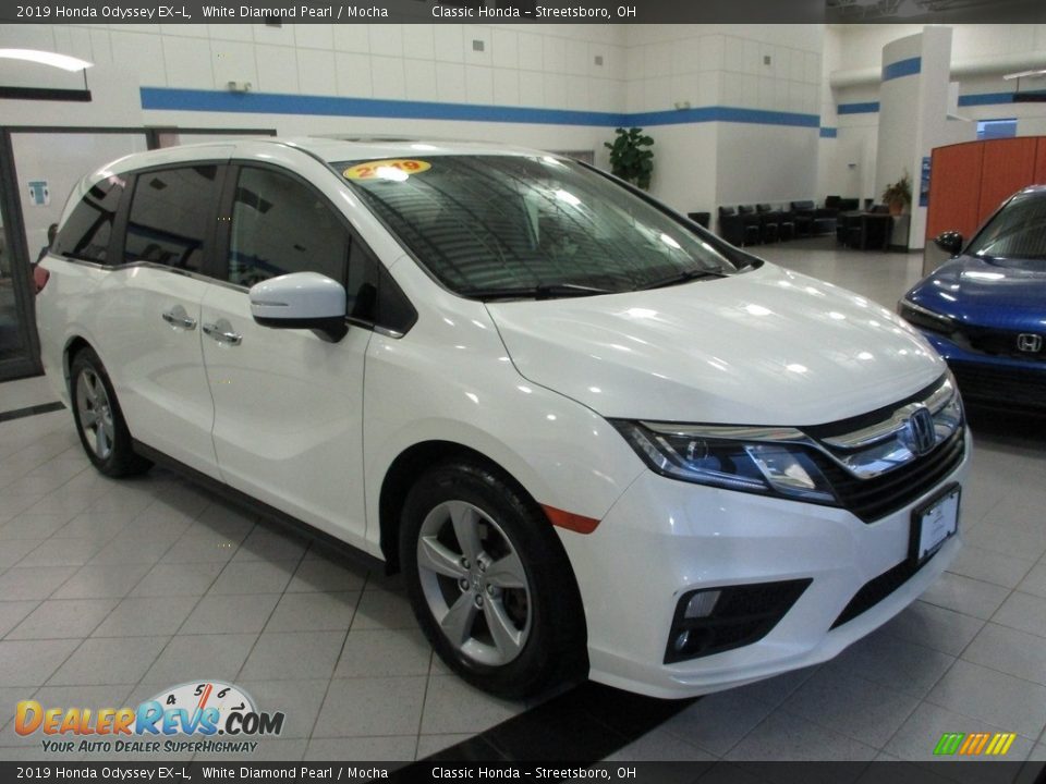 2019 Honda Odyssey EX-L White Diamond Pearl / Mocha Photo #3