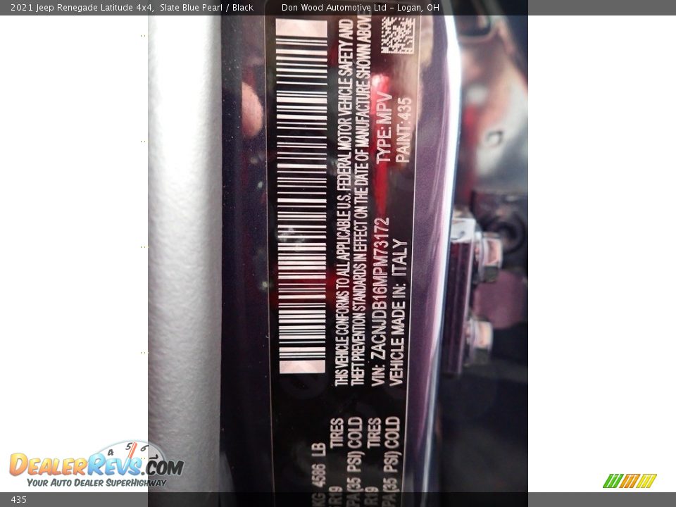 Jeep Color Code 435 Slate Blue Pearl