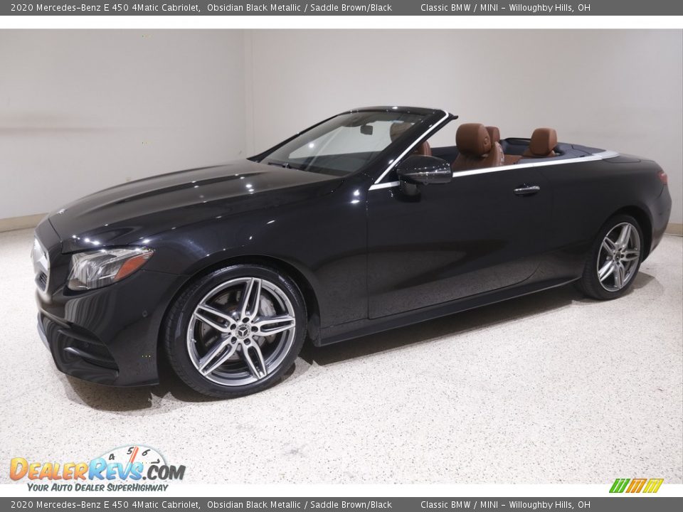 2020 Mercedes-Benz E 450 4Matic Cabriolet Obsidian Black Metallic / Saddle Brown/Black Photo #4