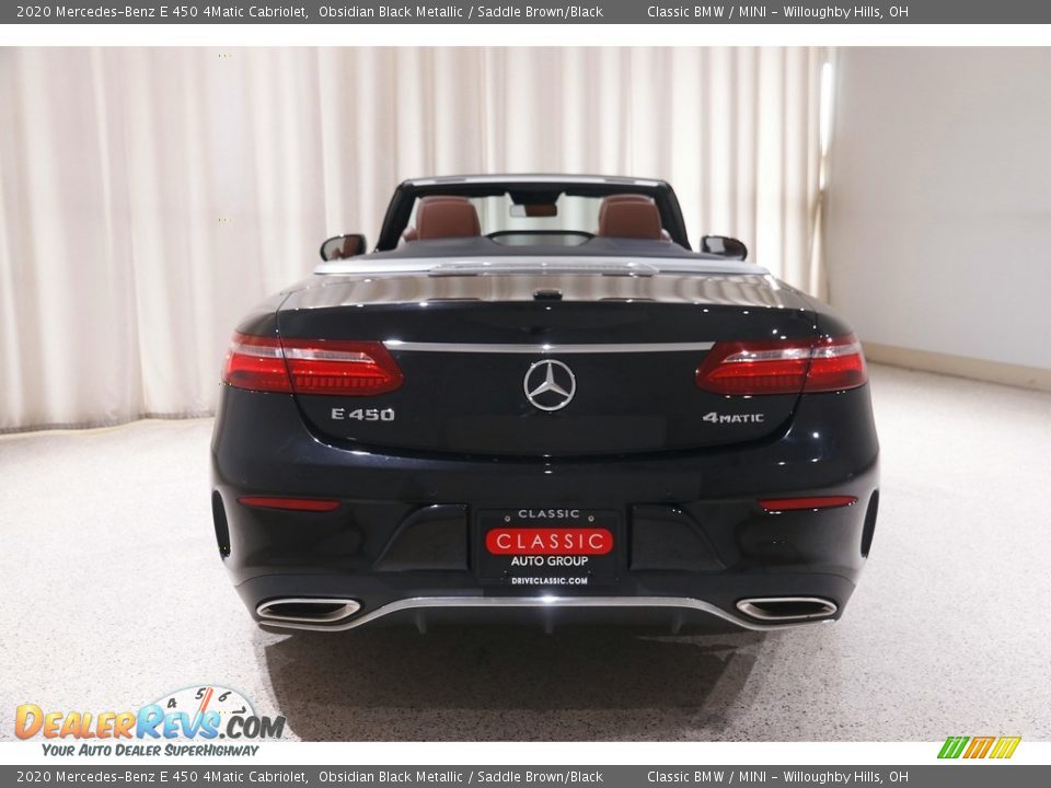 2020 Mercedes-Benz E 450 4Matic Cabriolet Obsidian Black Metallic / Saddle Brown/Black Photo #28