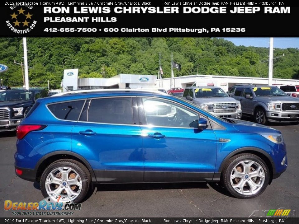 2019 Ford Escape Titanium 4WD Lightning Blue / Chromite Gray/Charcoal Black Photo #1