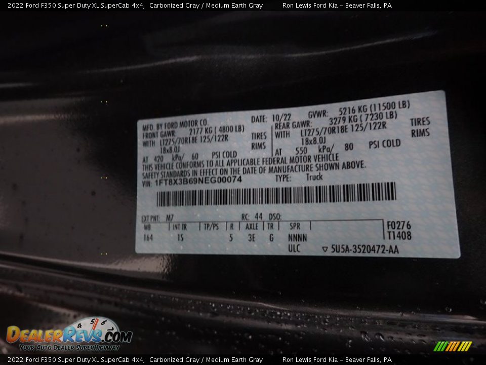 2022 Ford F350 Super Duty XL SuperCab 4x4 Carbonized Gray / Medium Earth Gray Photo #20