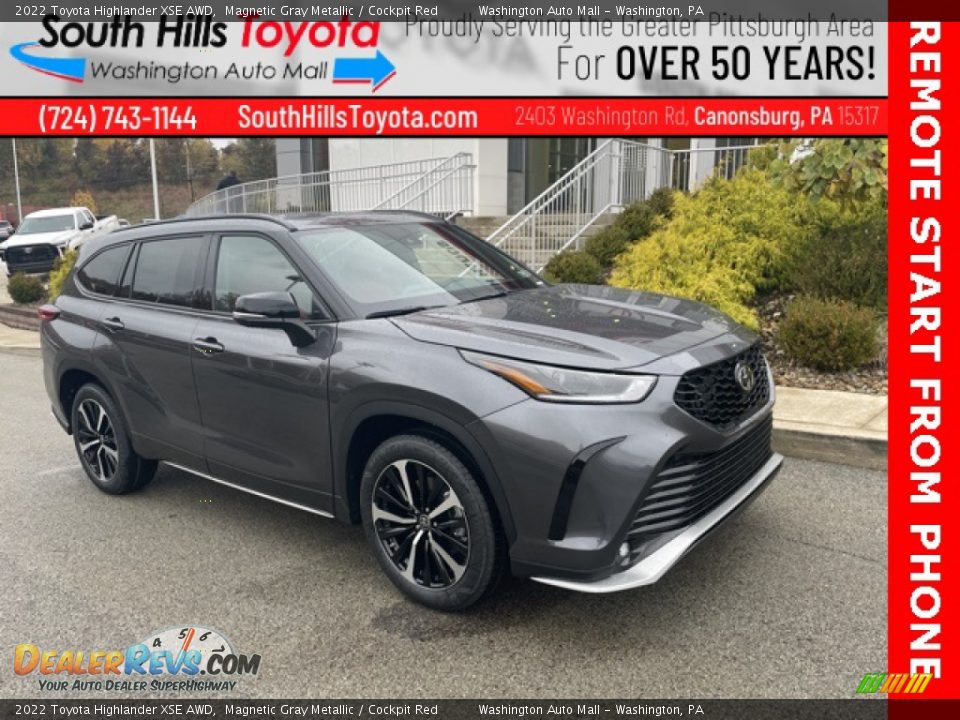 2022 Toyota Highlander XSE AWD Magnetic Gray Metallic / Cockpit Red Photo #1