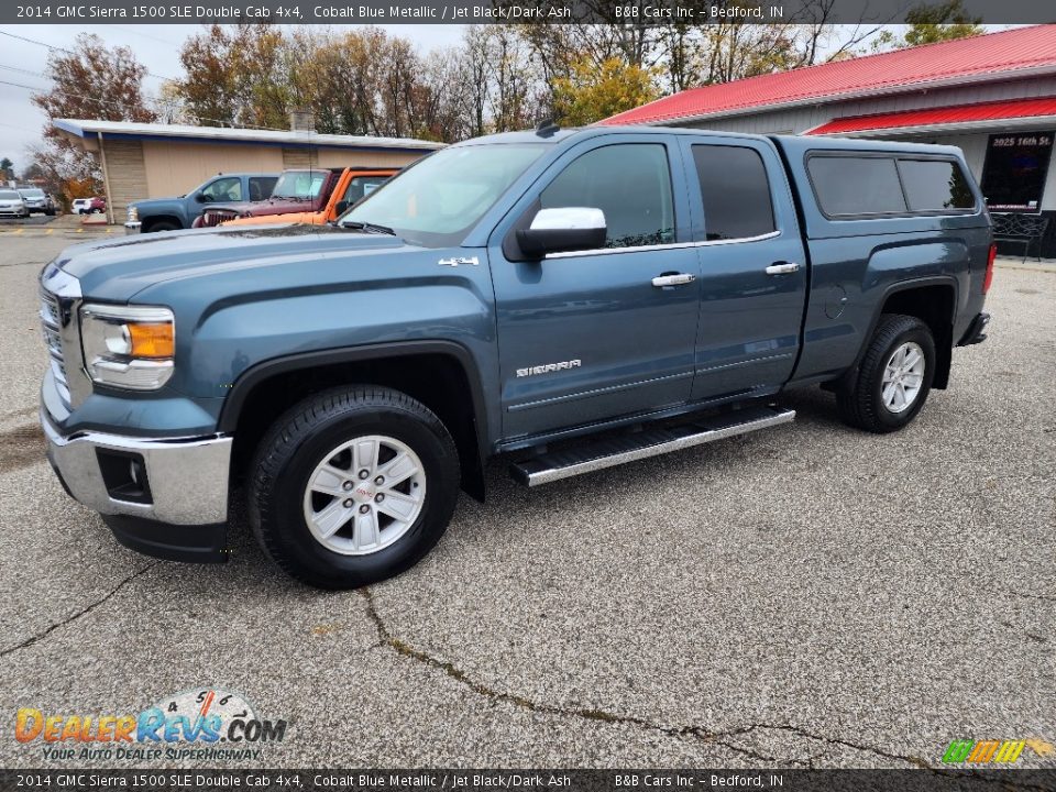 2014 GMC Sierra 1500 SLE Double Cab 4x4 Cobalt Blue Metallic / Jet Black/Dark Ash Photo #1