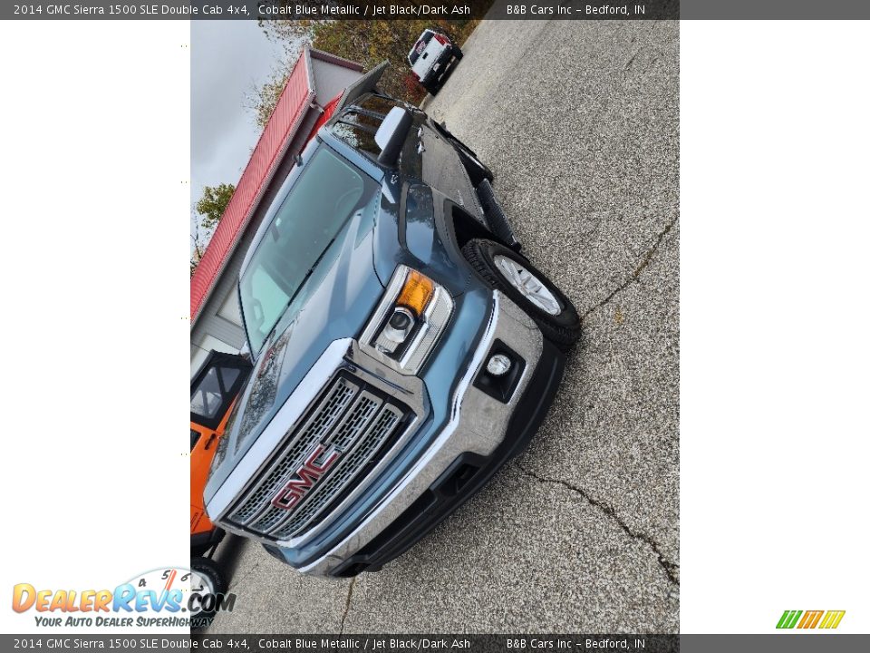 2014 GMC Sierra 1500 SLE Double Cab 4x4 Cobalt Blue Metallic / Jet Black/Dark Ash Photo #2