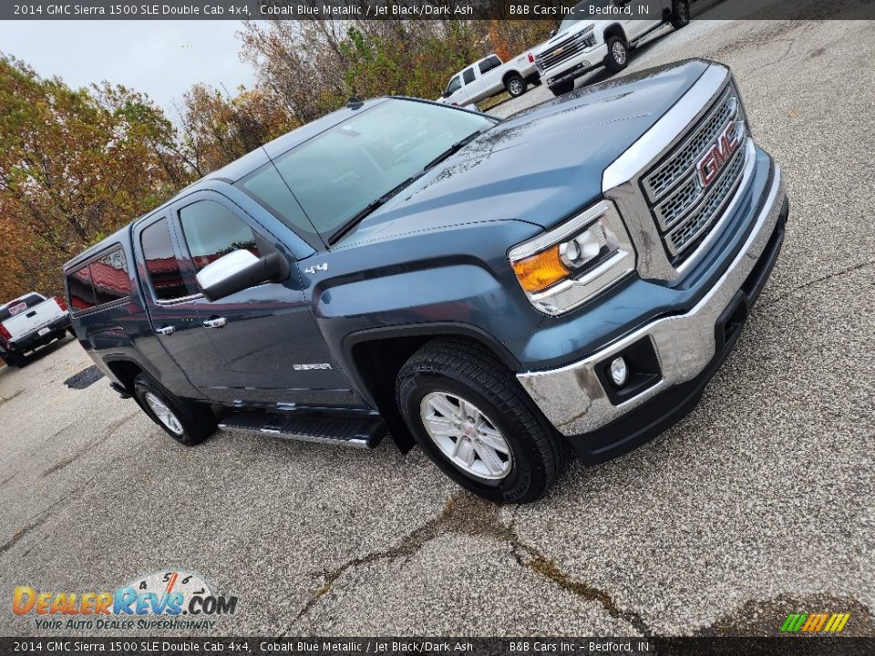 2014 GMC Sierra 1500 SLE Double Cab 4x4 Cobalt Blue Metallic / Jet Black/Dark Ash Photo #3