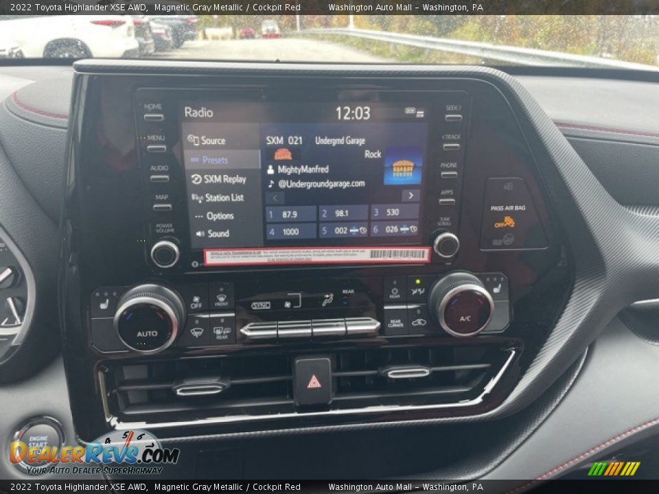 2022 Toyota Highlander XSE AWD Magnetic Gray Metallic / Cockpit Red Photo #14