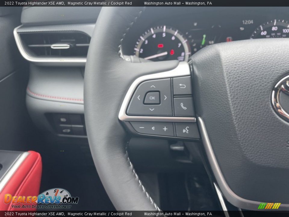 2022 Toyota Highlander XSE AWD Magnetic Gray Metallic / Cockpit Red Photo #21