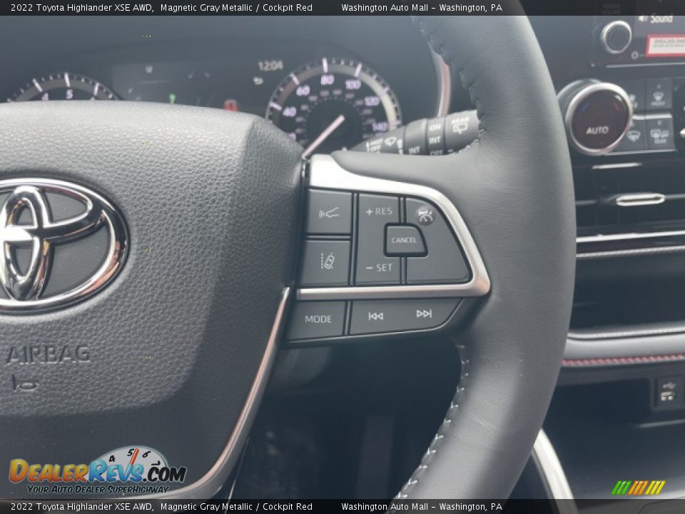 2022 Toyota Highlander XSE AWD Magnetic Gray Metallic / Cockpit Red Photo #22