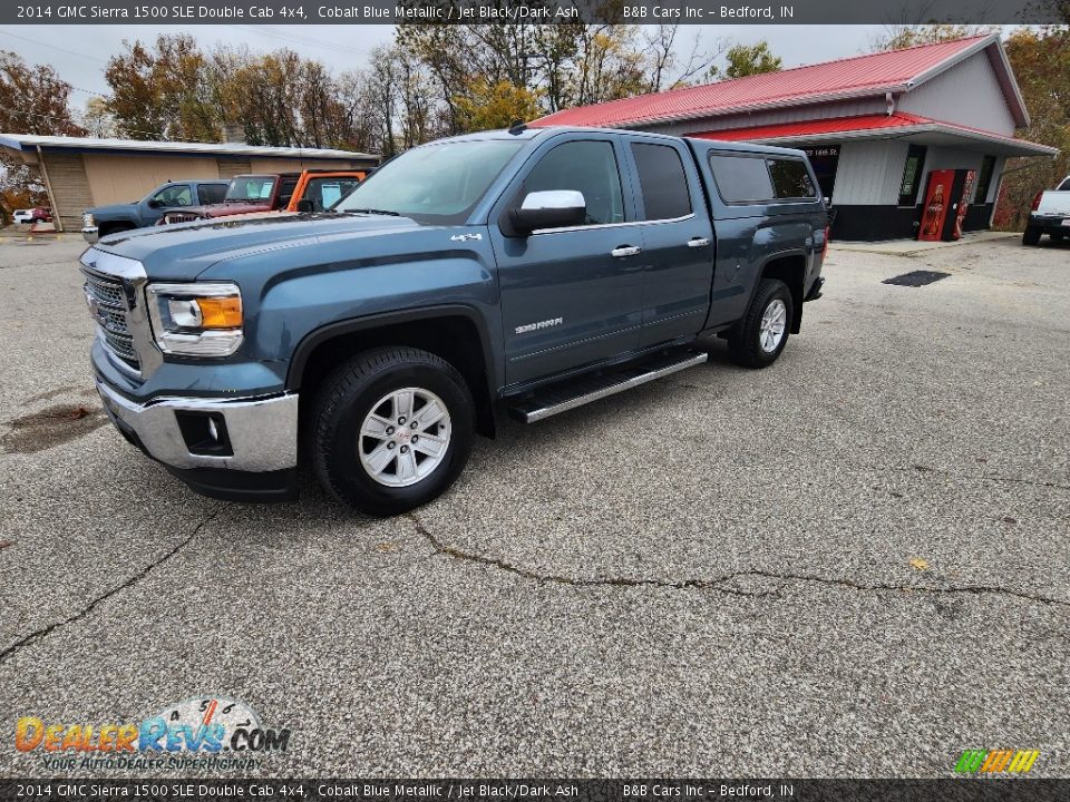 2014 GMC Sierra 1500 SLE Double Cab 4x4 Cobalt Blue Metallic / Jet Black/Dark Ash Photo #24